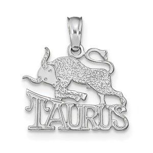 Million Charms 14k WG TAURUS Zodiac Charm Pendant